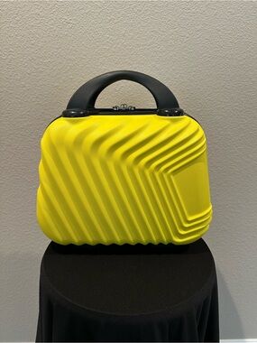 Bright Yellow Hard Shell Travel Case Attaches To Suitcase